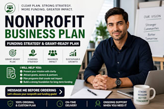 write a nonprofit business plan, funding strategy and grant ready business plan