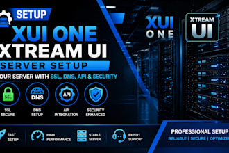 setup xui one, xtream ui, server setup your server with SSL dns API and securit