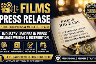 write a professional film press release for your movie