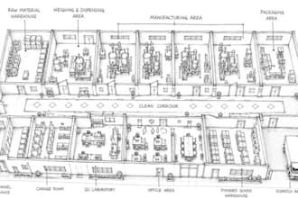 design pharmaceutical manufacturing plant floor plans and gmp layouts