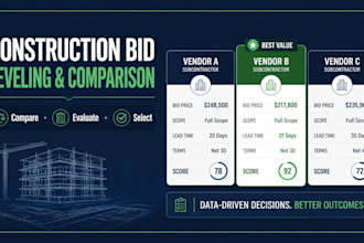 build construction bid leveling and subcontractor bid comparison workflow system