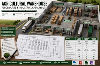 design agricultural warehouse floor plans and industrial cad layouts