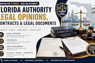 draft florida authority legal opinion, contract review and legal drafting