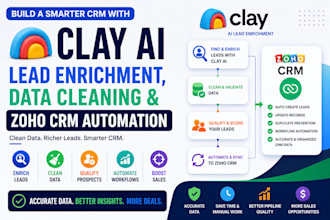 clay claudeai lead enrichment, data cleaning and zoho one hubspot CRM automation