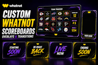 design custom whatnot scoreboards, animated overlays and transitions