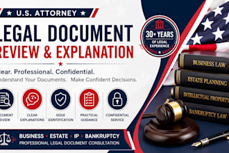 review and explain your estate, IP, bankruptcy legal documents as a US attorney
