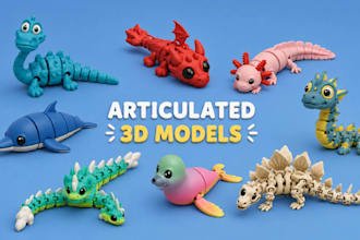 design 3d articulated model3d bjd dolls toy design 3d flexi toys for 3d printing