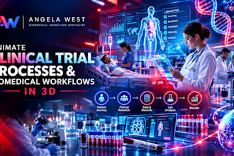 animate clinical trial processes and biomedical workflows in 3d