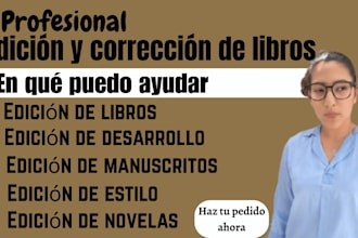 editar y corregir profesionalmente el manuscrito de un libro