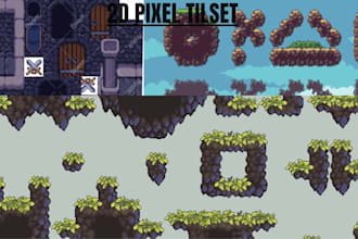 design custom 2d pixel art tilesets and game environments