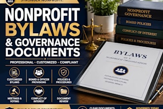 create nonprofit bylaws, policies, articles and governance documents