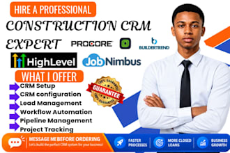 setup construction gohighlevel buildertrend jobber procore jobnimbus contractor