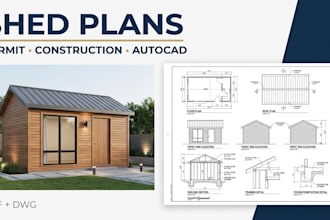 create shed plans, permit drawings and construction details in autocad