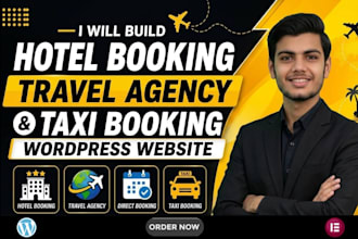 build hotel booking travel agency and taxi booking website