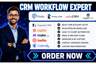 setup podio perfex CRM suitecrm automation sugarcrm capsule CRM workflow