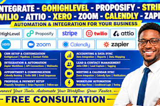 integrate gohighlevel proposify stripe twilio attio xero zoom calendly zapier