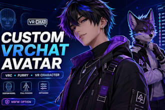 create a custom vrchat avatar, vrc avatar character nsfw avatar furry