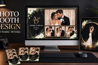 design custom photobooth templates, photo booth overlays and 360 overlays