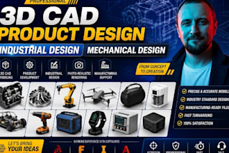 do industrial product design, cad modeling and product development