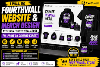 design and redesign fourthwall store, merch design and print on demand