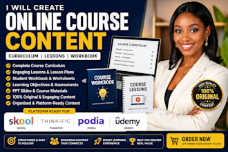 develop online course content course curriuculum lessons workbook skool, podia