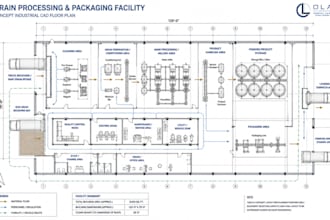 design grain processing plant floor plans and cad layouts