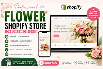 design a beautiful flower shop website and online flower store