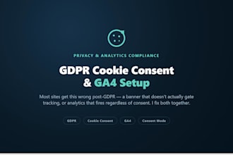 set up gdpr cookie consent and google analytics consent mode
