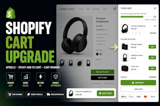 customize your shopify cart drawer with upsells and sticky add to cart