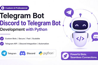develop custom telegram bot telegram api discord to telegram bot with python