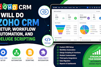 do zoho CRM setup, workflow automation, and deluge scripting