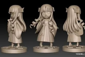 sculpt custom 3d characters, chibi, mascots, statues for 3d printing
