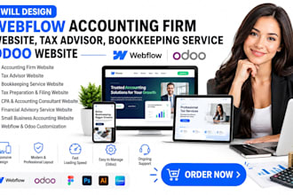 design webflow accounting firm website tax advisor bookkeeping service odoo site