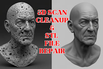 repair stl file, edit 3d model, fix mesh, 3d scan cleanup, convert scan to cad
