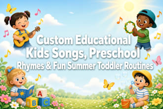 produce custom kids song preschool educational rhymes and summer routine toddler