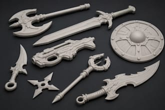 create custom 3d cosplay props, weapons, swords