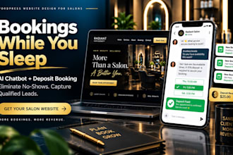 build beauty salon website with booking deposit, leads capture and ai automation