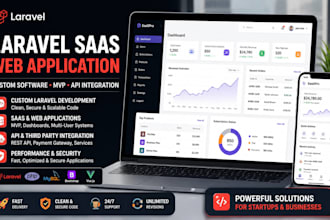 build laravel saas web application, custom PHP website mvp dev for companies