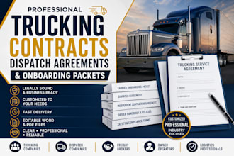 create trucking contracts, dispatch agreements, and onboarding packets