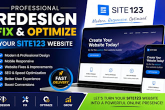 redesign fix and optimize your site123 website
