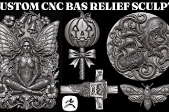create custom 3d bas relief cnc 3d coin medallion engraving pendant in zbrush