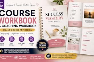 design canva course workbook, coaching workbook and online course PDF