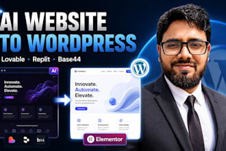 convert lovable replit base44 or ai website to wordpress elementor