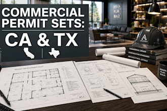prepare commercial alteration and renovation permit drawings california or texas