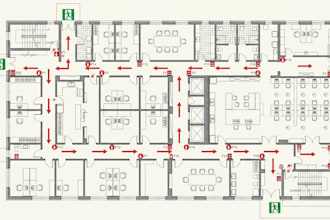 do fire emergency evacuation map plan, fire safety map diagram for property map