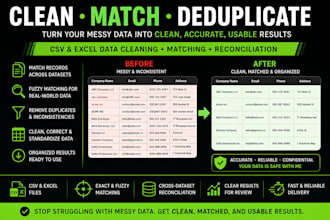 match merge deduplicate and reconcile your CSV or excel data