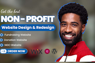 design nonprofit charity donation ngo website on wix wordpress