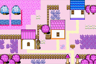 do topdown pixel tileset game environment platformer tilemap animation game map