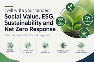 write tender social value, esg, sustainability and net zero response