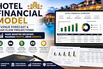 build hotel financial model, revenue forecast and cash flow projections